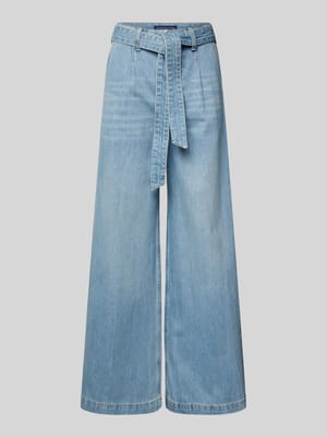 Wide leg jeans met strikceintuur Shop The Look MANNEQUINE