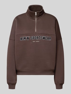 Sweatshirt mit Stehkragen und Reißverschluss Shop The Look MANNEQUINE