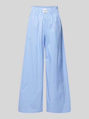 Wide leg stoffen broek met elastische band, model 'LUNA' Shop The Look MANNEQUINE