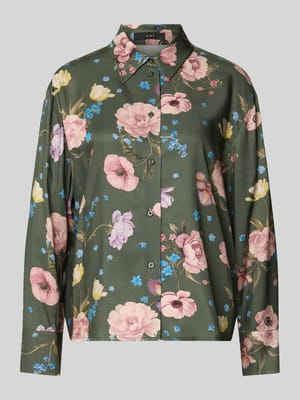 Regular Fit Bluse aus Viskose im Allover-Look Shop The Look MANNEQUINE