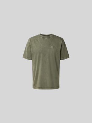 T-Shirt mit Label-Stitching Shop The Look MANNEQUINE