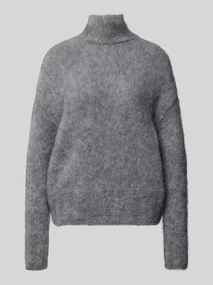 Gebreide pullover met opstaande kraag en extra brede schouders Shop The Look MANNEQUINE