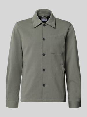 Slim Fit Hemdjacke mit Viskose-Anteil Shop The Look MANNEQUINE