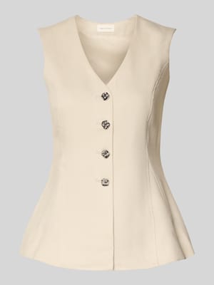Kamizelka z mieszanka wiskozy z listwa guzikowa model 'Esteriane' Shop The Look MANNEQUINE