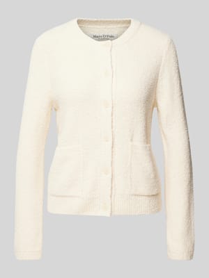 Slim Fit Cardigan aus weichem Bouclé-Baumwoll-Mix Shop The Look MANNEQUINE