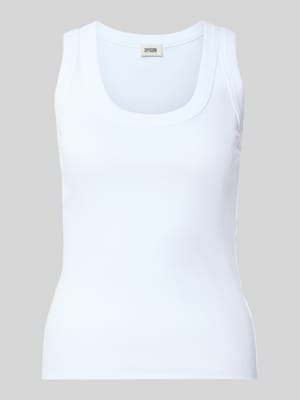 Top na ramiączkach w prążkowanym wyglądzie model 'TAVIRA' Shop The Look MANNEQUINE
