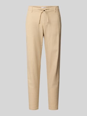 Slim Fit Hose aus Baumwoll-Leinen-Mix Modell 'BRODY' Shop The Look MANNEQUINE