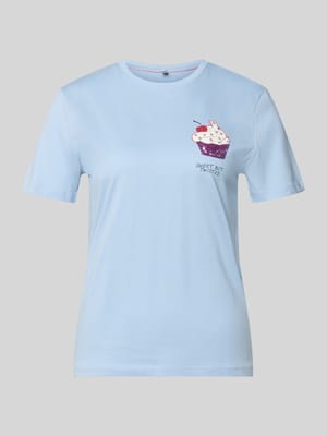 shaped fit T-shirt van puur katoen model 'KITA' Shop The Look MANNEQUINE
