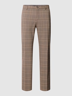 Slim Fit Hose mit Glencheck-Muster Modell 'LIAMLUCAS' Shop The Look MANNEQUINE