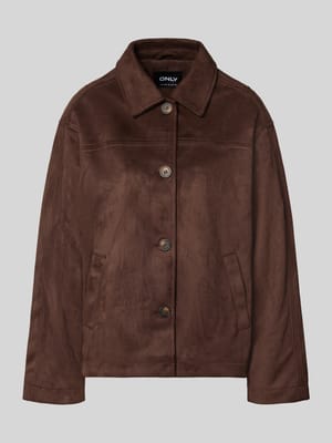 Regular fit kunstleren jack in velourslook model 'CAROLINA' Shop The Look MANNEQUINE