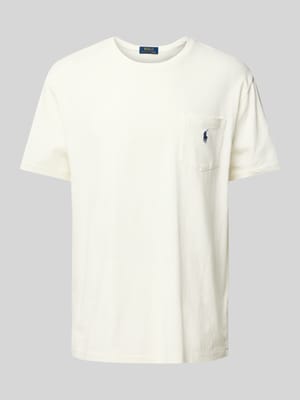 Regular Fit T-Shirt aus Baumwoll-Leinen-Mix Shop The Look MANNEQUINE
