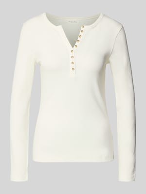 Slim Fit Longsleeve aus Baumwoll-Mix mit Henley-Ausschnitt Shop The Look MANNEQUINE