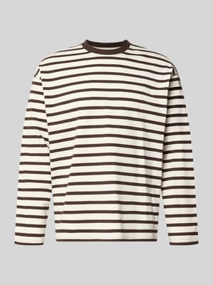 Regular Fit Longsleeve aus reiner Baumwolle mit Streifenmuster Shop The Look MANNEQUINE