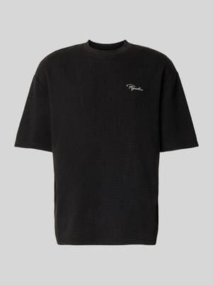 Oversized T-shirt met structuurpatroon en labelstitching Shop The Look MANNEQUINE
