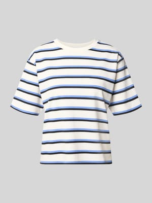 T-Shirt im Allover-Look mit Rundhalsausschnitt Shop The Look MANNEQUINE
