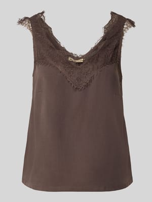 Top bluzkowy z lyocellu z obszyciem koronką Shop The Look MANNEQUINE