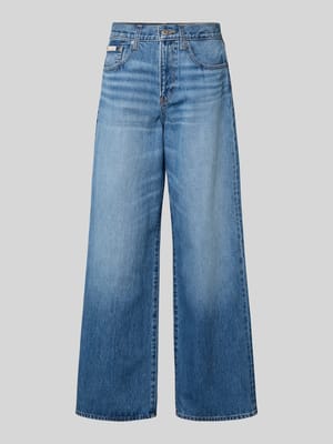 wide fit jeans met labeldetail Shop The Look MANNEQUINE