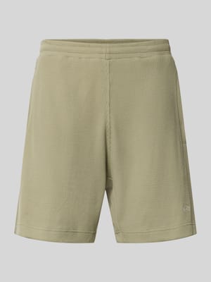 Shorts mit Strukturmuster und Label-Stitching Shop The Look MANNEQUINE