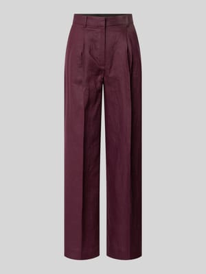 Straight Fit Leinenhose mit Bügelfalten Modell 'Tempoli' Shop The Look MANNEQUINE