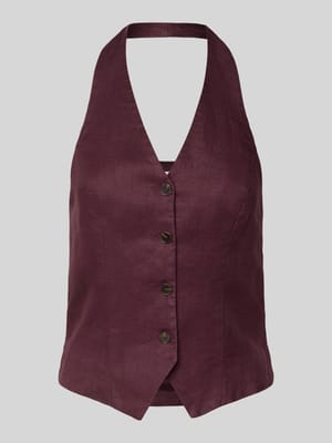 Neckholder-Weste aus Leinen Modell 'Naira Claritta Halter' Shop The Look MANNEQUINE