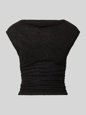 Top in bouclé-look met boothals Shop The Look MANNEQUINE