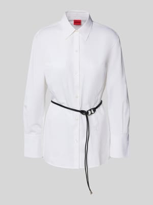 Overhemdblouse met tailleriem, model 'Everlee' Shop The Look MANNEQUINE