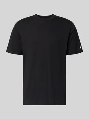 T-shirt z prążkowanym okrągłym dekoltem Shop The Look MANNEQUINE