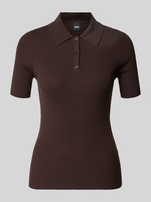 Slim Fit Poloshirt aus Rippstrick Shop The Look MANNEQUINE