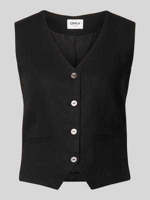 Regular Fit Leinenweste mit Bindeband Modell 'GOA' Shop The Look MANNEQUINE