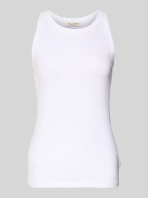 Top o kroju shaped fit z prążkowanego dżerseju z okrągłym dekoltem Shop The Look MANNEQUINE