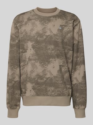 Sweatshirt im Allover-Look mit Rundhalsausschnitt Shop The Look MANNEQUINE