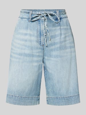 Wide Leg Jeansshorts mit Bindegürtel Modell 'ARIA' Shop The Look MANNEQUINE