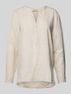 Regular Fit Leinenbluse mit Tunikakragen Modell 'Danna' Shop The Look MANNEQUINE