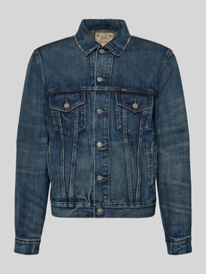 shaped fit jeansjack van puur katoen Shop The Look MANNEQUINE