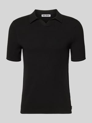 Slim Fit Poloshirt mit Strukturmuster Shop The Look MANNEQUINE