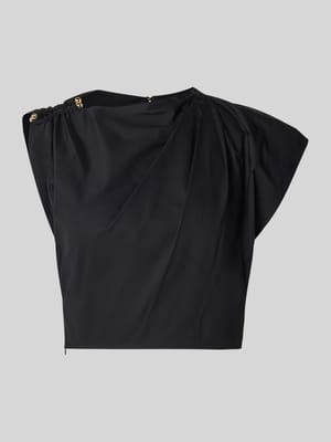 Cropped Bluse im asymmetrischen Design Modell 'Dottie' Shop The Look MANNEQUINE