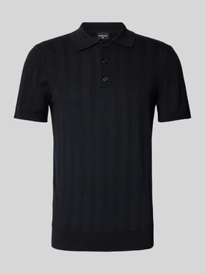 Slim Fit Poloshirt mit Lochmuster Modell 'Keeth' Shop The Look MANNEQUINE