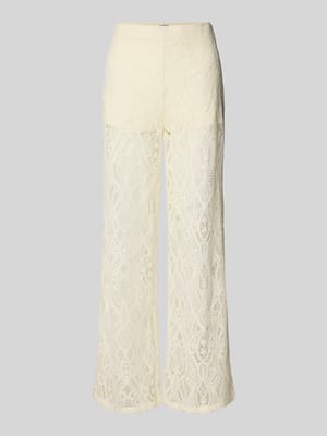 Hose mit weitem Bein und Spitzenbesatz Shop The Look MANNEQUINE
