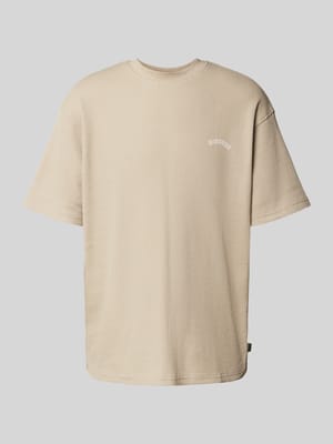 T-shirt met structuurmotief, model 'Baine' Shop The Look MANNEQUINE