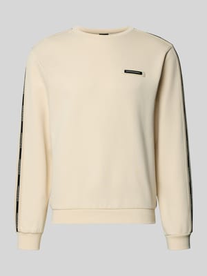 Sweatshirt mit Label-Details und Rundhalsausschnitt Shop The Look MANNEQUINE