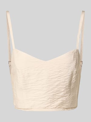 Top krótki z imitacji denimu model ‘Athina’ Shop The Look MANNEQUINE