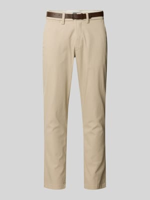 Slim Fit Stoffhose mit abnehmbaren Gürtel Modell 'Marco' Shop The Look MANNEQUINE