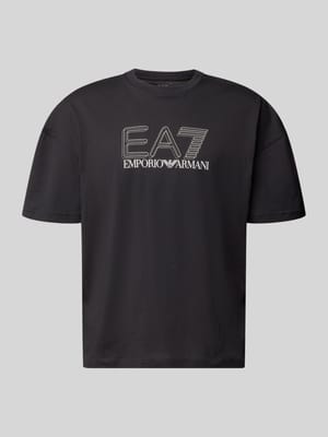 T-Shirt mit Logo und Rundhalsausschnitt Shop The Look MANNEQUINE