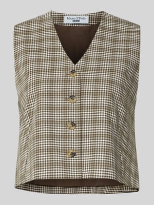 Kamizelka garniturowa o kroju slim fit z mieszanki bawełny i lnu Shop The Look MANNEQUINE