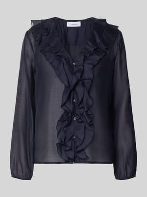 regular fit blouse van lyocellmix met volants Shop The Look MANNEQUINE