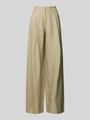 Wide Leg Leinenhose mit Bundfalten Modell 'ZAMA' Shop The Look MANNEQUINE