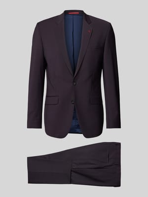 Garnitur o kroju slim fit z mieszanki żywej wełny, ze szpilką na rewersie Shop The Look MANNEQUINE