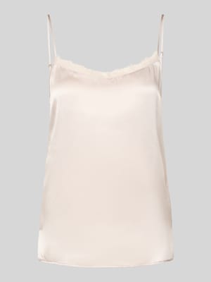 Seidentop mit Spitzenbesatz Shop The Look MANNEQUINE