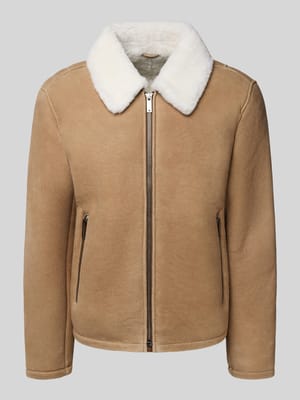 Regular fit leren jack van echte lamswol, model 'MONTY' Shop The Look MANNEQUINE