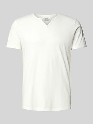 T-Shirt mit Serafino-Ausschnitt Shop The Look MANNEQUINE
